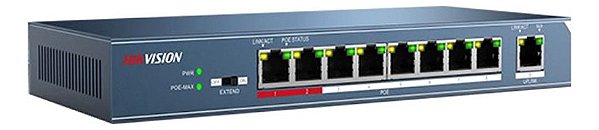 Switch Poe 9 Portas 8+1 100mbps Ds-3e0109p-e/m Hik