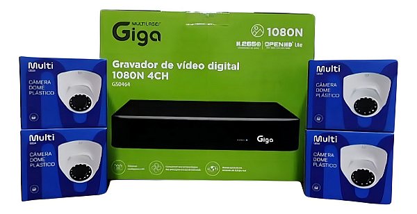 Sistema Gravacao C/4 Cameras Dome 720p Gs0908 Branco