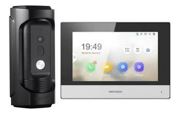 Kit Vídeo Porteiro Ds-kb8113-ime1 + Ds-kh6350-wte1 Preto