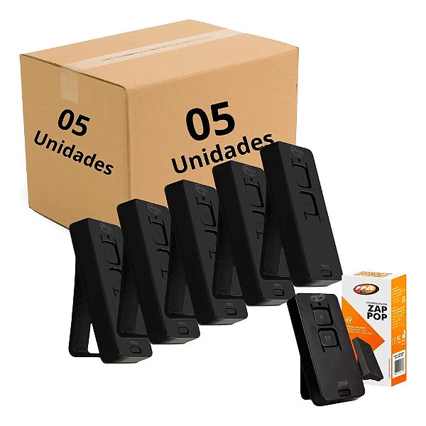 Kit 5x Controle Remoto Zap Pop Ppa 433mhz Preto