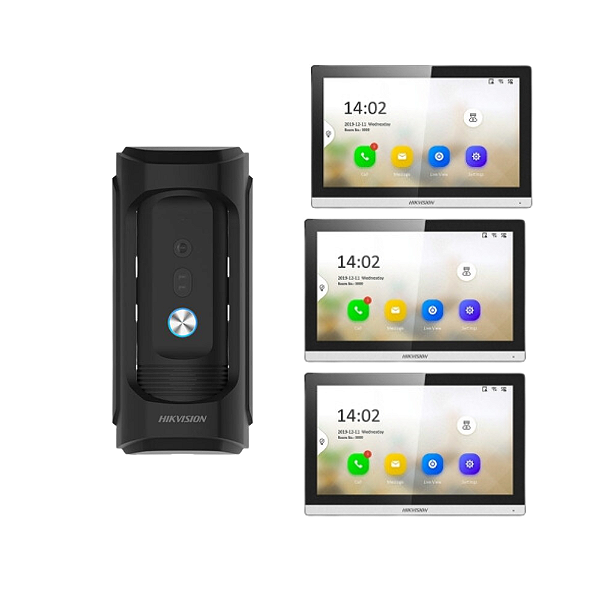 Kit Vídeo Porteiro Ds-kb8113-ime1 + 3x Ds-kh6350-wte1