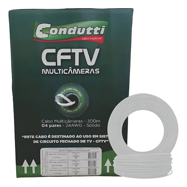 Cabo Multicameras 4 Pares Solido Cx0300mt (p/cftv)