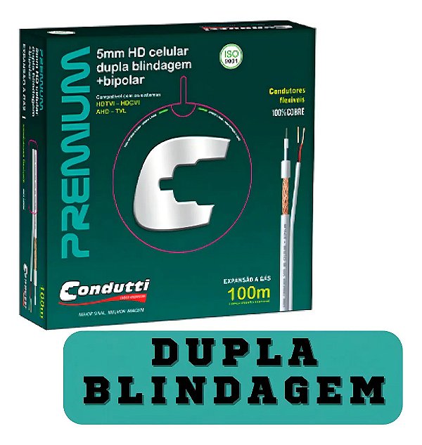 Cabo Rf 5mm 2x20awg 100 M Dupla Blindagem Condutti - 113cd