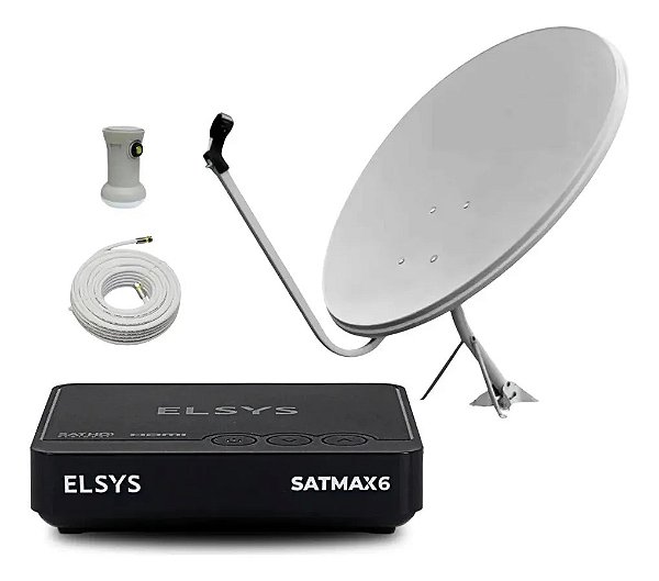 Kit Antena 60 Cm Receptor Digital Banda Ku Full Hd Satmax 6