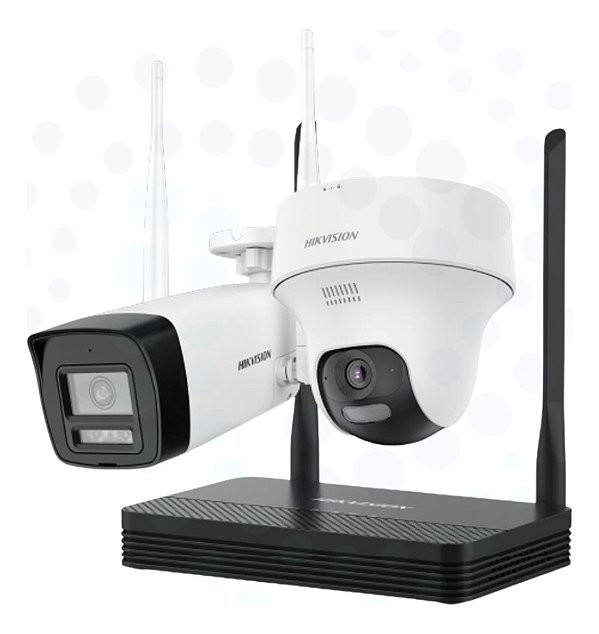 Kit Oficial Hikvision Easylink Nks424w02h Wi-fi 4mp Áudio