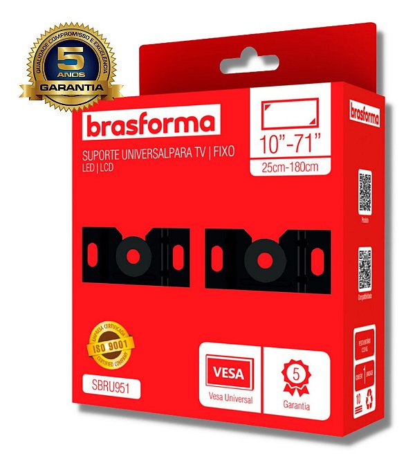 Suporte Tv Fixo Universal Led, Lcd, Smart 10  A 90