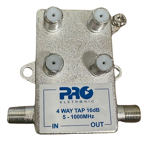 Tomada 1:4 Tap 5-1000 Mhz 16 Db Proeletronic Prott-4016