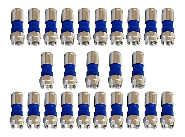 Kit 10 Conectores F Rg59 Compressão Metálico Para Tv A Cabo