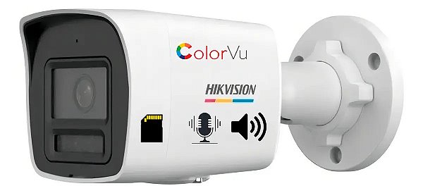Câmera Ip Colorvu Hikvision 2megas Áudio Bid. / Slot Cartão