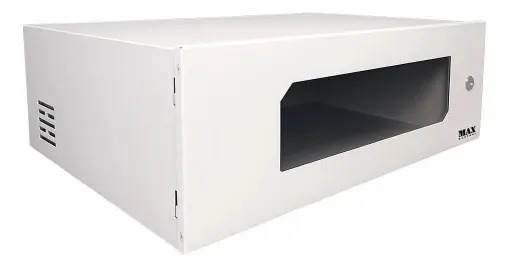 Mini Rack Max Eletron 3U Branco de 350mm com Visor em