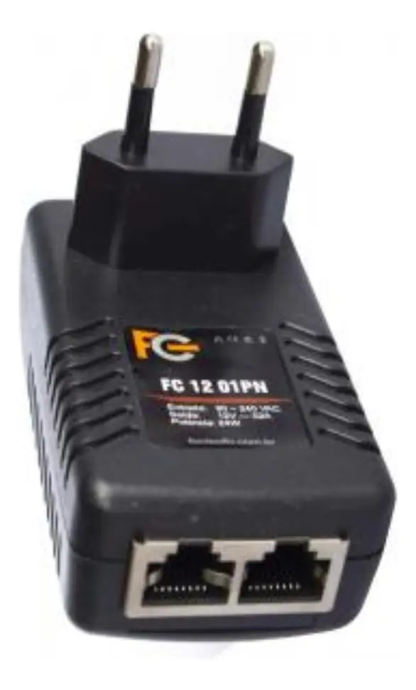 Fonte Fc Poe 24v 1a 24w Fc2401pn Preta Voltagem De Entrada