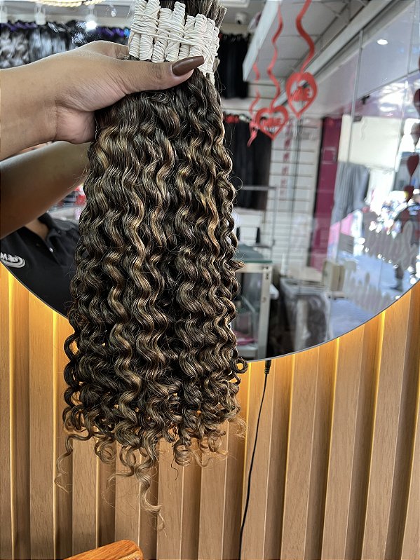 50g cacho 2 feito grisalho (Mel) 65cm