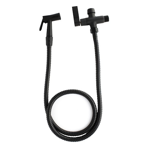 Ducha Higiênica com Derivação Adaptador Preto Fosco 2 Saídas - duchaderivaçãoc-17pretofosco