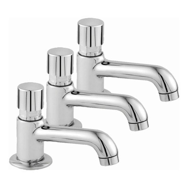 Kit de 3 Torneiras Automáticas para Banheiro - Fechamento Automático de 5-11 Segundos - Luxo Cromo - kit1193aut3