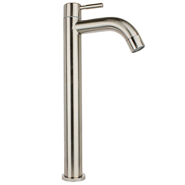 Torneira para Banheiro/Lavatório Bica Alta Inox - Acabamento Escovado - 1/4 de Volta - ITALIAAÇOESCOVADOALTA