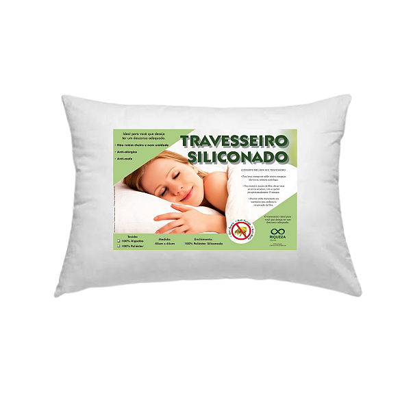 Travesseiro siliconado  65x45 cm Riqueza Textil