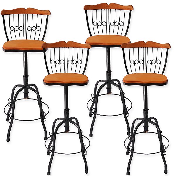 Kit 4 Banquetas rústica para bancada de cozinha - Promoção Estoque Limitado