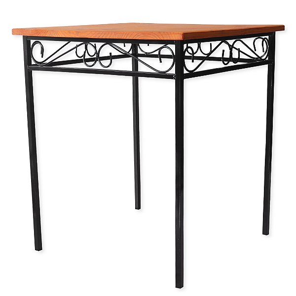 Mesa Quadrada 90x90 Ferro e Madeira