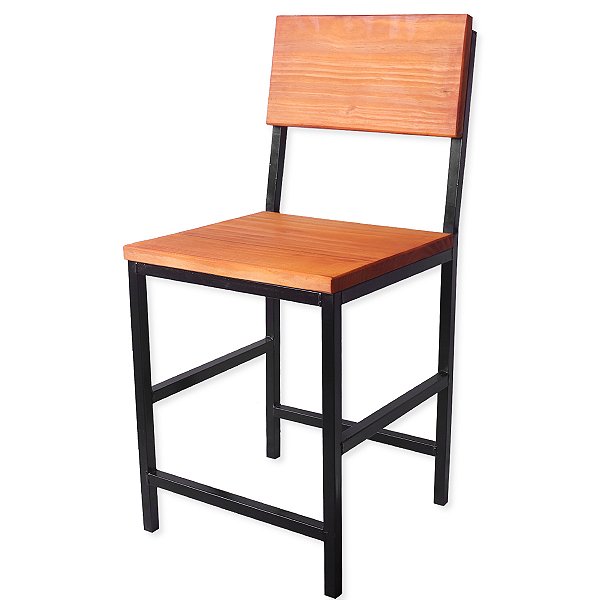 Cadeira Ferro Madeira Reforçada Para Restaurantes Bares