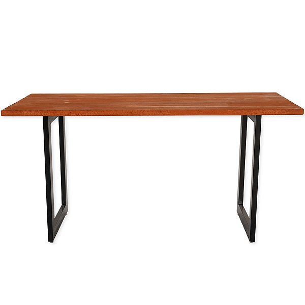Mesa 160x80 Madeira Angelim Nobre Pés Metalon Luxo