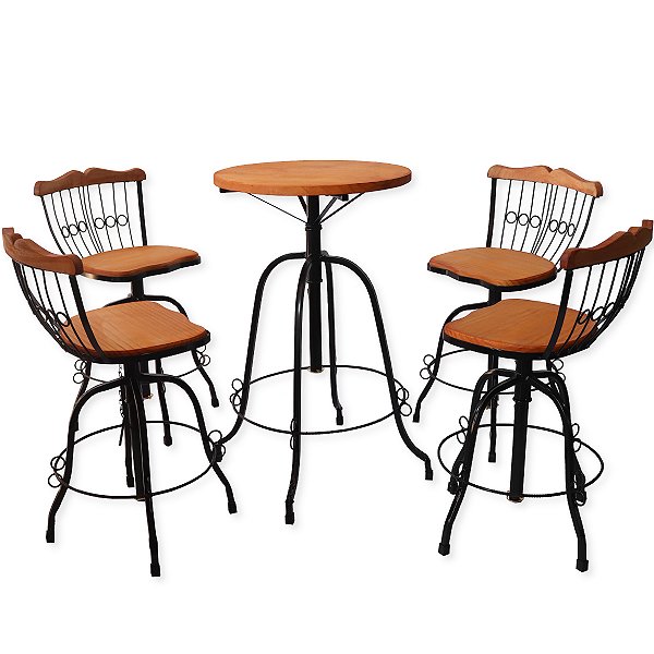 5 Jogos bistro 70 cm com 4 banquetas, 3 jogos bistro 70 cm com 6 banquetas, 3 jogos bistro 50 cm com 4 banquetas