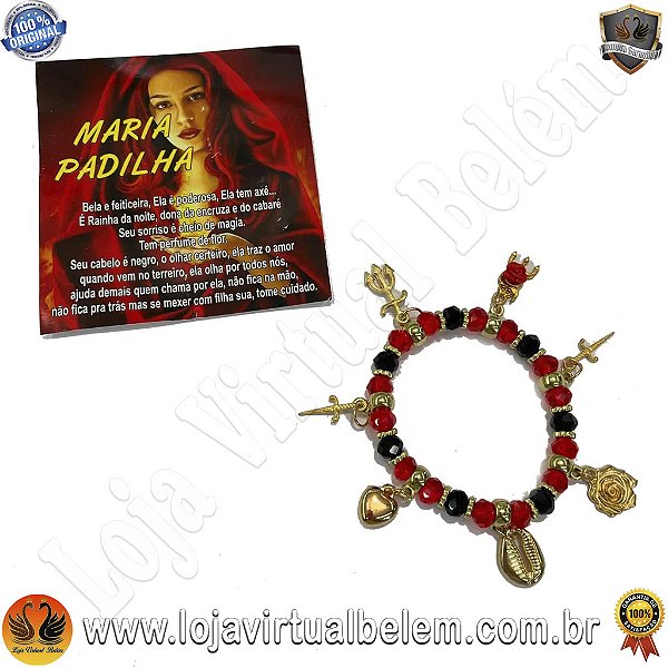 Pulseira de Proteção Pombo Gira, Maria Padilha, Maria Mulambo e Dama da Noite