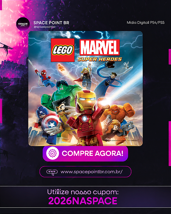 LEGO MARVEL SUPER HEROIS PS4/PS5 Mídia Digital