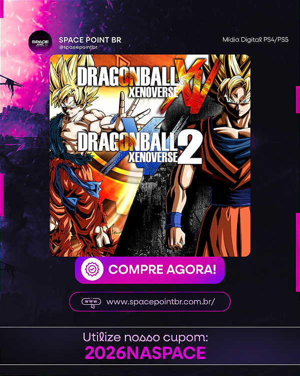 DRAGON BALL XENOVERSE 1+2 PS4/PS5 Mídia Digital