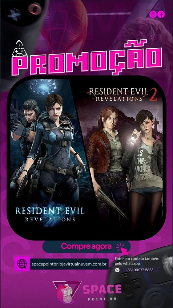 RESIDENT EVIL REVELATIONS 1 + 2 PS4/PS5 Mídia Digital