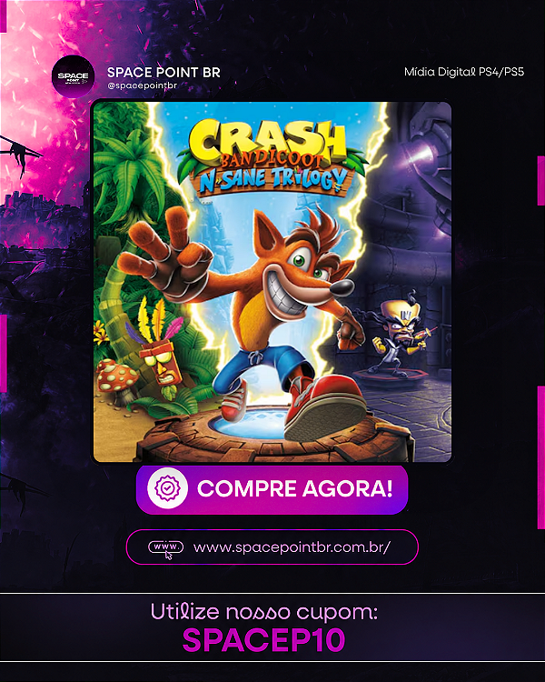 Crash Bandicoot N. Sane Trilogy PS4/PS5 Mídia Digital