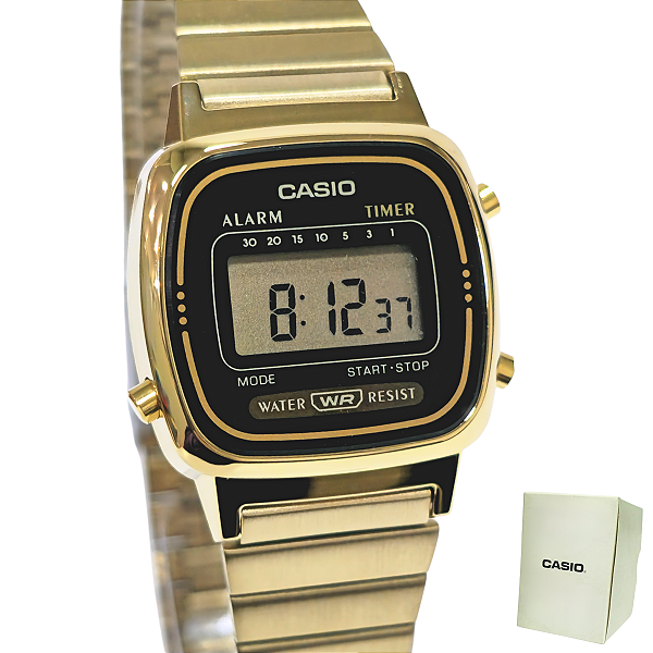 Relógio Casio Digital Vintage Feminino Dourado LA670WGA-1DF