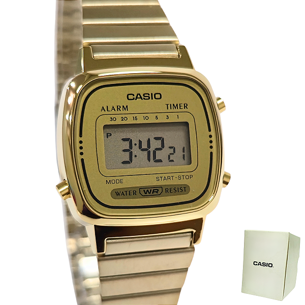 Relógio Casio Vintage Feminino Dourado LA670WGA-9DF