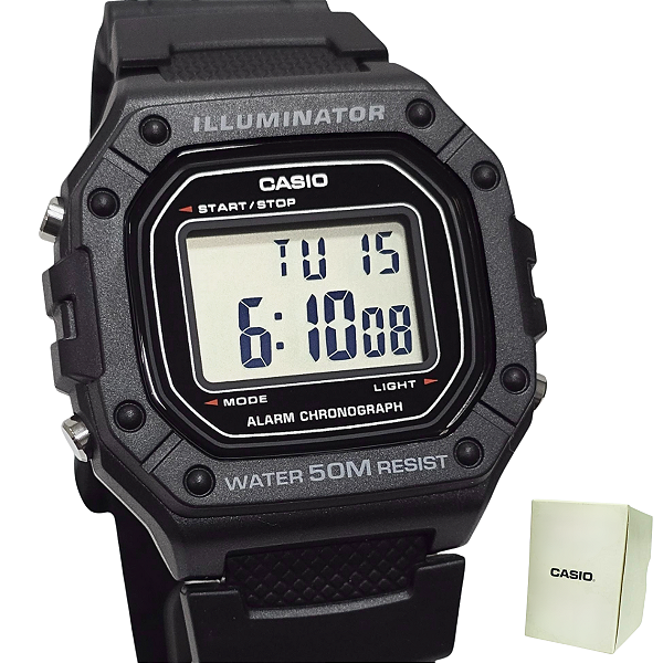 Relógio Casio Digital Illuminator Masculino W-218H-1AVDF