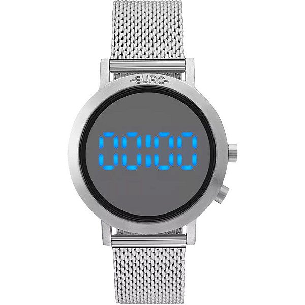 Relógio Euro Feminino Digital Espelhado Prateado EUBJ3407AB/3P