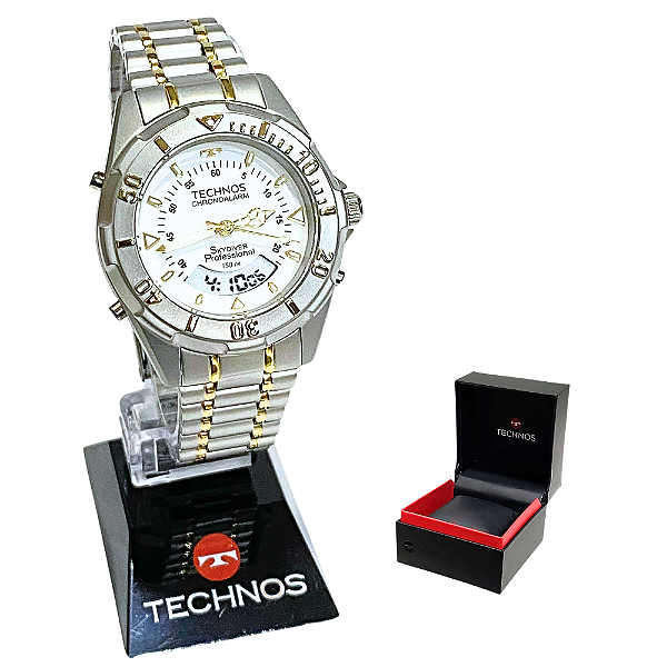 Relógio Technos Masculino Anadigi Skydiver Professional WT2050AG/1B