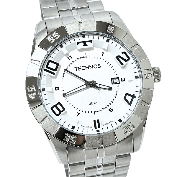 Relógio Technos Masculino Analógico Racer Prateado 2115MXL/1K