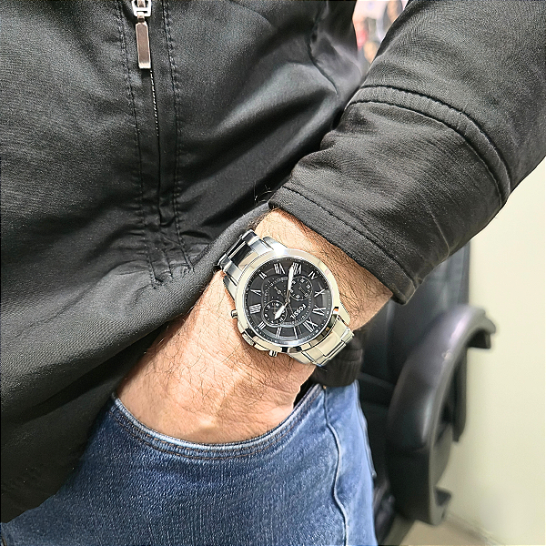 Relógio Fossil Masculino Analógico Grant FS4736/1PN - Relógios