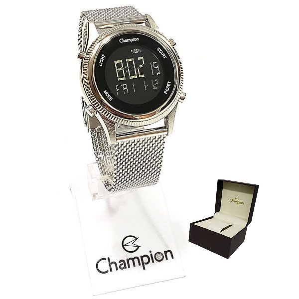 Relógio Champion Feminino Digital Prateado CH48082T