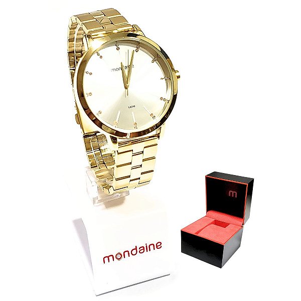 Relógio Mondaine Feminino Analógico Dourado 53659LPMVDE1
