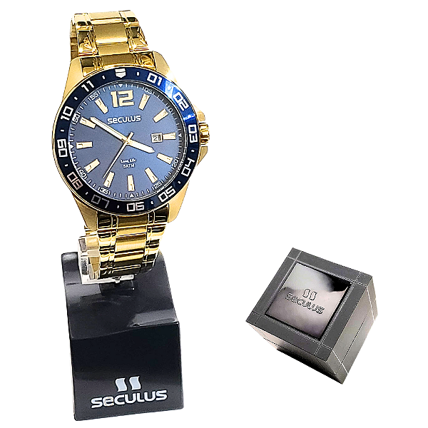 Relógio Seculus Masculino Analógico Dourado 20809GPSVDA2