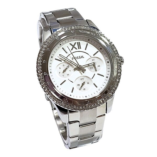 Relógio Fossil Feminino Analógico Stella Prateado ES5108/1KN