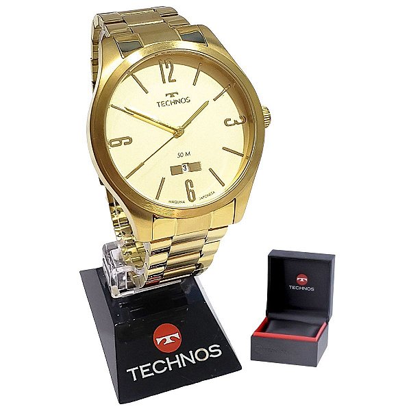 Relógio Technos Masculino Analógico Steel Dourado 2115MZJ/1X