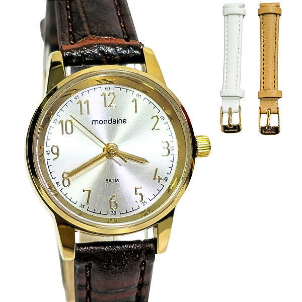 Relógio Mondaine Analógico Feminino 3 Pulseiras 32714LPMKDH2