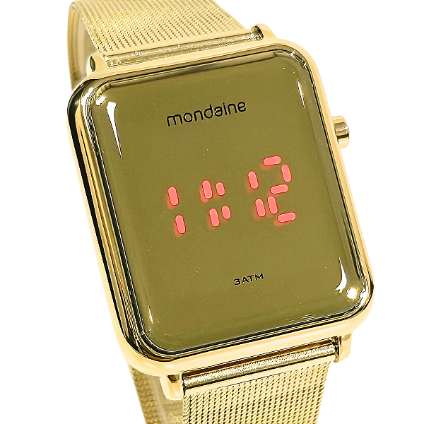 Relógio Mondaine Feminino Digital Led Dourado 32171LPMVDE1
