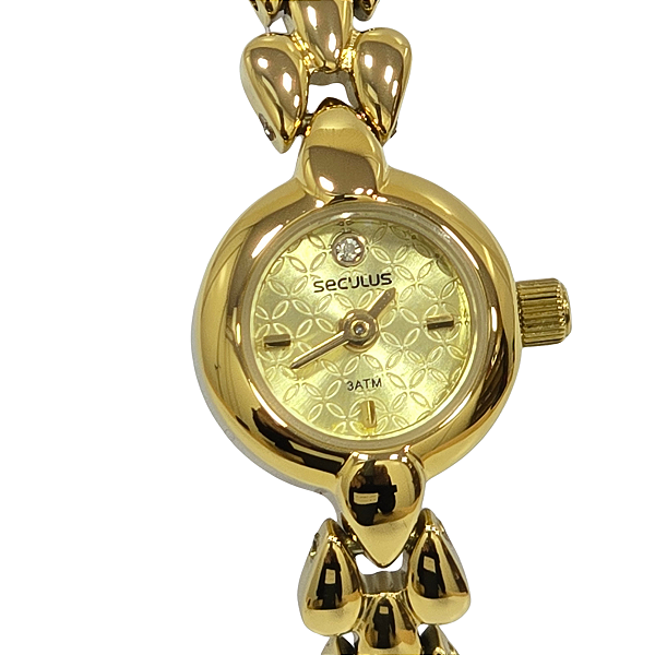 Relógio Seculus Feminino Analógico Dourado Mini 44030LPSVDA1