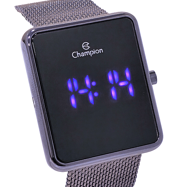 Relógio Champion Feminino Digital Led Espelhado Roxo CH40080I