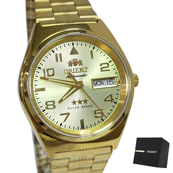 Relógio Orient Automático Masculino Dourado 469GP083NH C2KX