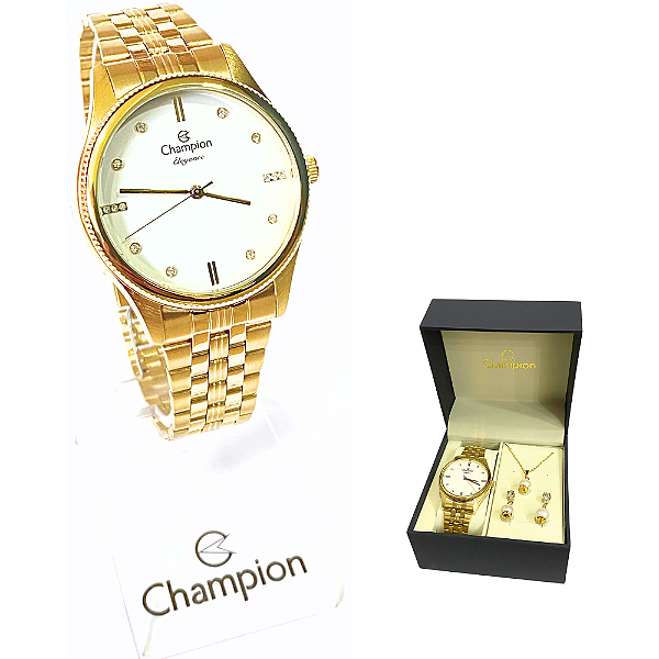 Relógio Champion Feminino Analógico Dourado Elegance CN25841W