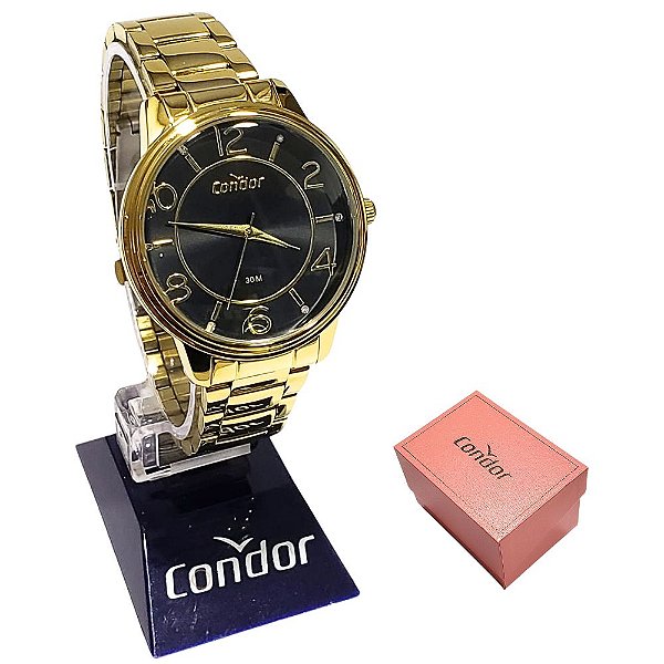 Relógio Condor Feminino Analógico Dourado Kit COPC21AEDO/K4P