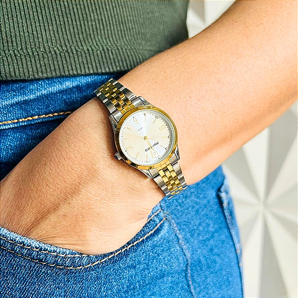 Relógio Mondaine Feminino Analógico Kit Semijoia 32720LPMKBE3K1